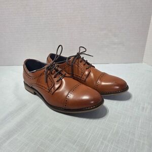 Bruno Marc Prince-K1 Classic Brown Leather Boys Dress Shoes